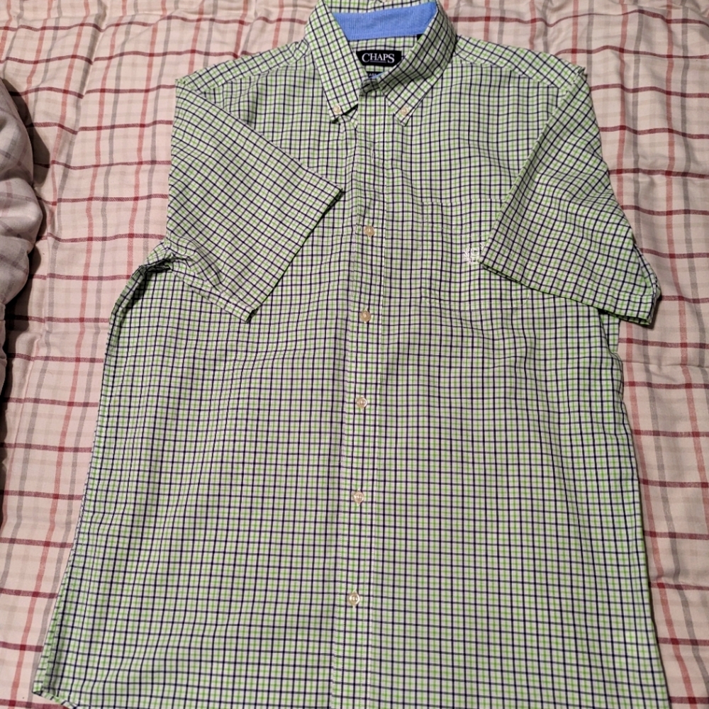 Chaps Easy Care Short Sleeve Button Up